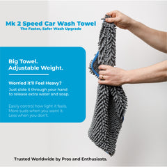 Mach 2 Speed Car Wash Towel – 7x the Size of a Mitt (60 x 30 cm / 2 x 1 ft)